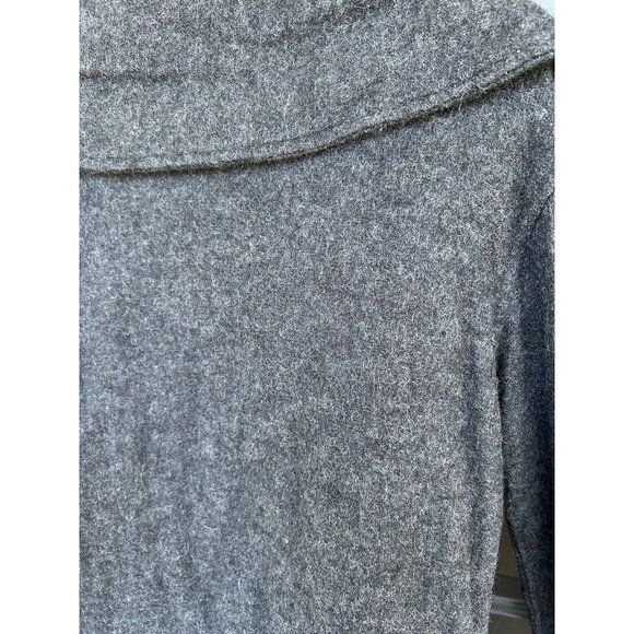 Tinu & Stu 100% Wool Shawl Collar Wrap Sweater Women's Size Large Metallic Trim - Picture 9 of 11